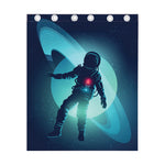 Astronaut Floating Through Space Print Curtain