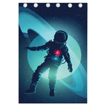Astronaut Floating Through Space Print Curtain