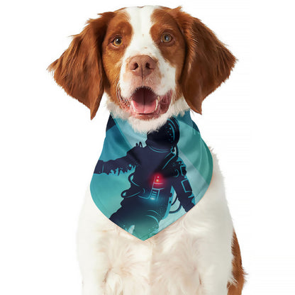Astronaut Floating Through Space Print Dog Bandana