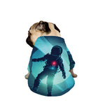 Astronaut Floating Through Space Print Dog Zip Up Jacket