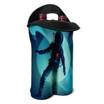 Astronaut Floating Through Space Print Double Neoprene Wine Tote