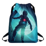 Astronaut Floating Through Space Print Drawstring Backpack