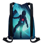 Astronaut Floating Through Space Print Drawstring Backpack
