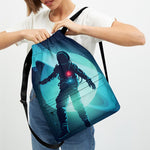Astronaut Floating Through Space Print Drawstring Backpack