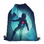 Astronaut Floating Through Space Print Drawstring Bag
