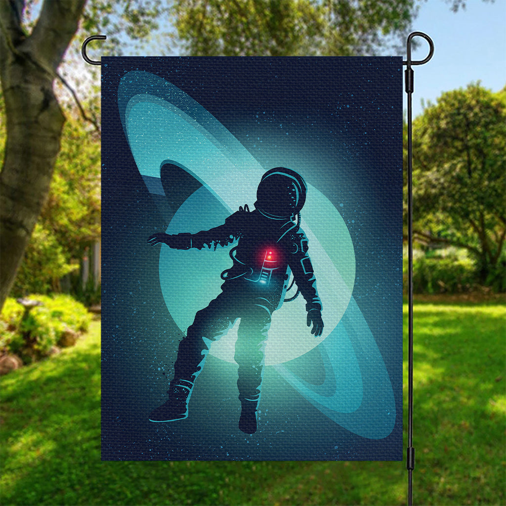 Astronaut Floating Through Space Print Garden Flag