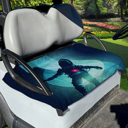 Astronaut Floating Through Space Print Golf Cart Seat Cover