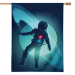 Astronaut Floating Through Space Print House Flag