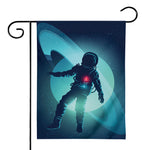 Astronaut Floating Through Space Print House Flag