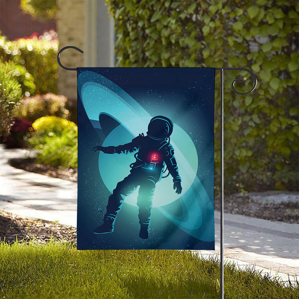 Astronaut Floating Through Space Print House Flag