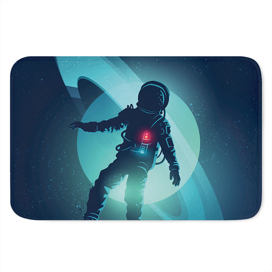 Astronaut Floating Through Space Print Indoor Door Mat