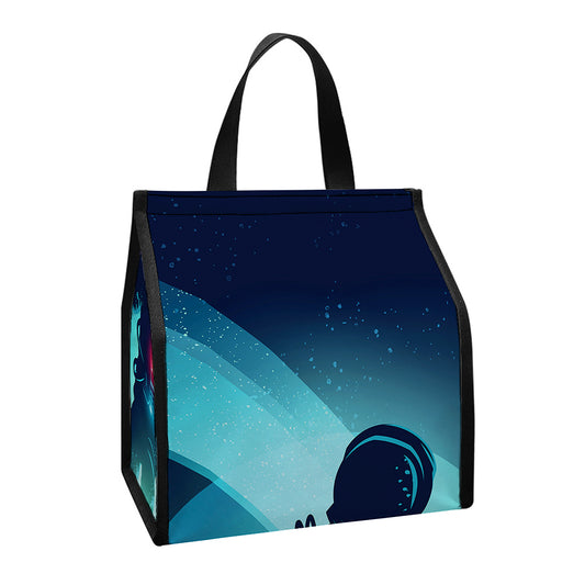 Astronaut Floating Through Space Print Insulated Lunch Tote