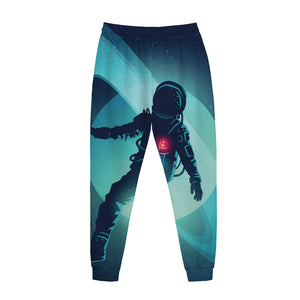 Astronaut Floating Through Space Print Jogger Pants