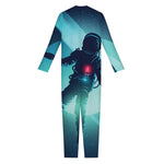 Astronaut Floating Through Space Print Jumpsuit