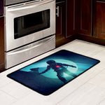 Astronaut Floating Through Space Print Kitchen Mat