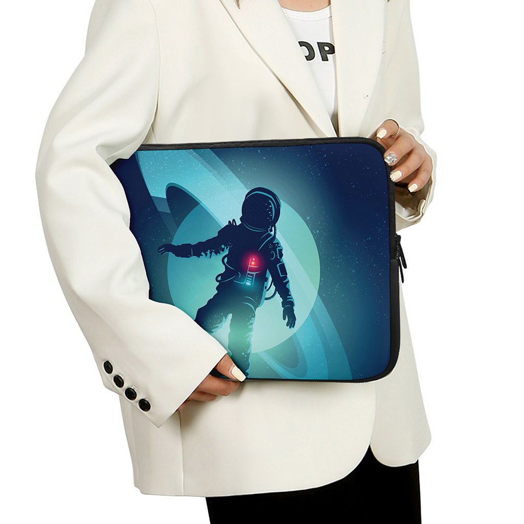 Astronaut Floating Through Space Print Laptop Sleeve