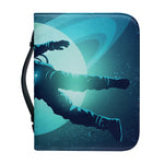 Astronaut Floating Through Space Print Leather Bible Cover