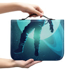 Astronaut Floating Through Space Print Leather Bible Cover