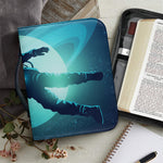 Astronaut Floating Through Space Print Leather Bible Cover