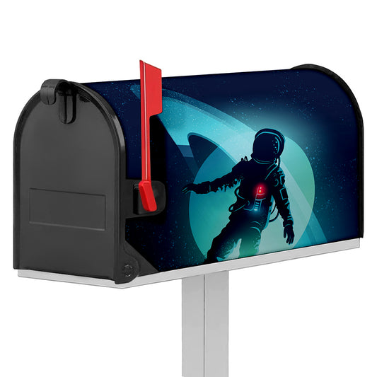 Astronaut Floating Through Space Print Mailbox Cover