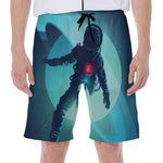 Astronaut Floating Through Space Print Men's Beach Shorts