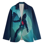 Astronaut Floating Through Space Print Men's Blazer