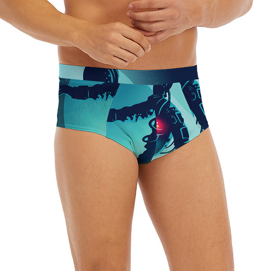 Astronaut Floating Through Space Print Men's Briefs