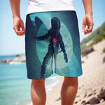 Astronaut Floating Through Space Print Men's Cargo Shorts