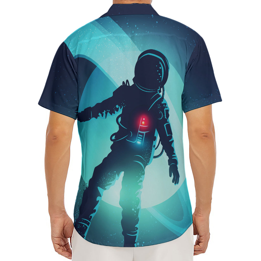 Astronaut Floating Through Space Print Men's Deep V-Neck Shirt