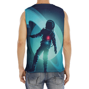 Astronaut Floating Through Space Print Men's Fitness Tank Top
