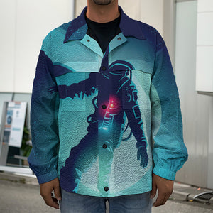 Astronaut Floating Through Space Print Men's Shirt Jacket