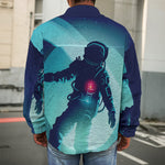 Astronaut Floating Through Space Print Men's Shirt Jacket