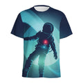 Astronaut Floating Through Space Print Men's Athletic T-Shirt
