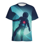 Astronaut Floating Through Space Print Men's Sports T-Shirt