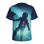 Astronaut Floating Through Space Print Men's Sports T-Shirt