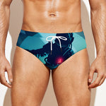 Astronaut Floating Through Space Print Men's Swim Briefs