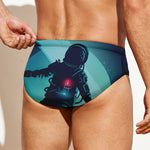 Astronaut Floating Through Space Print Men's Swim Briefs