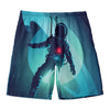 Astronaut Floating Through Space Print Men's Swim Trunks