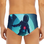 Astronaut Floating Through Space Print Men's Triangle Swim Briefs