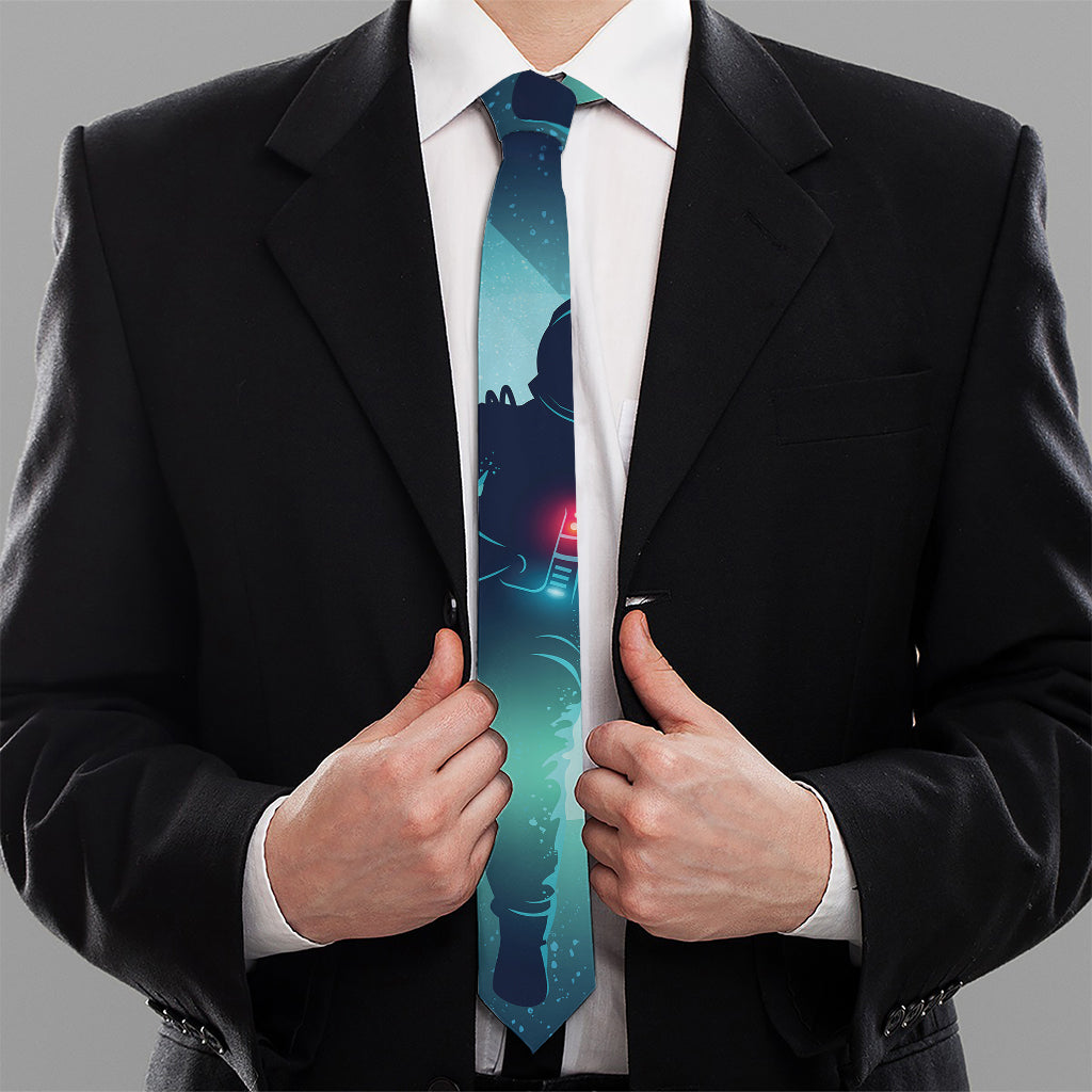 Astronaut Floating Through Space Print Necktie