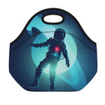 Astronaut Floating Through Space Print Neoprene Lunch Bag