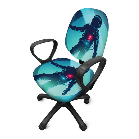 Astronaut Floating Through Space Print Office Chair Cover