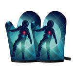 Astronaut Floating Through Space Print Oven Mitts