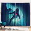 Astronaut Floating Through Space Print Pencil Pleat Curtains