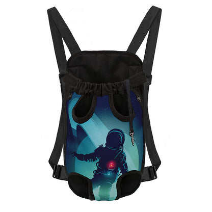 Astronaut Floating Through Space Print Pet Carrier Backpack