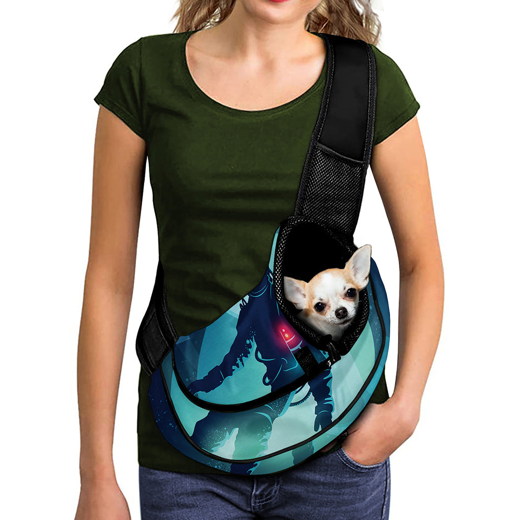 Astronaut Floating Through Space Print Pet Sling Carrier