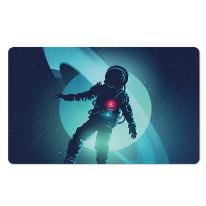 Astronaut Floating Through Space Print Polyester Doormat
