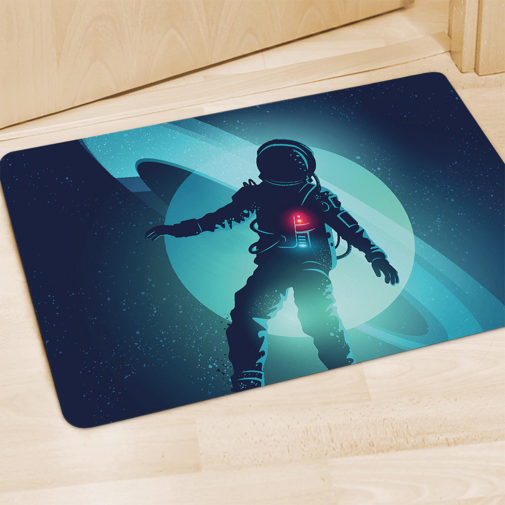 Astronaut Floating Through Space Print Polyester Doormat