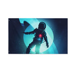 Astronaut Floating Through Space Print Polyester Flag