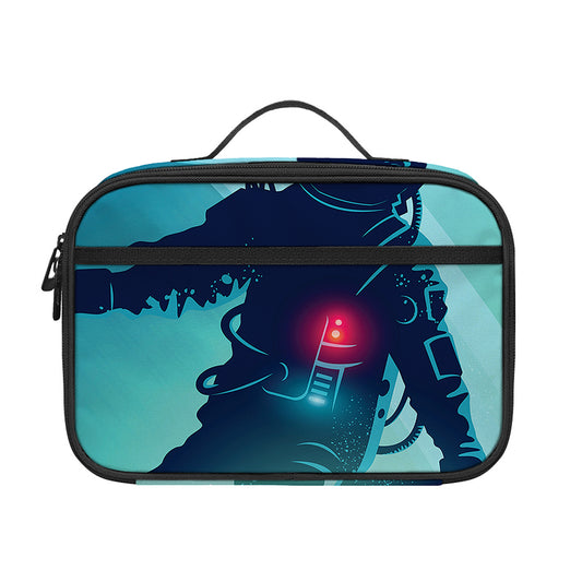 Astronaut Floating Through Space Print Portable Lunch Bag